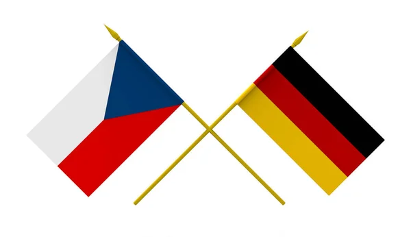 Flaggor, Tjeckien och Tyskland — Stockfoto