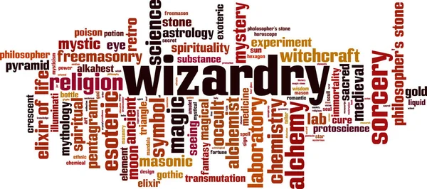 Wizardry Word Cloud Concept Vector Illustration — Stock Vector