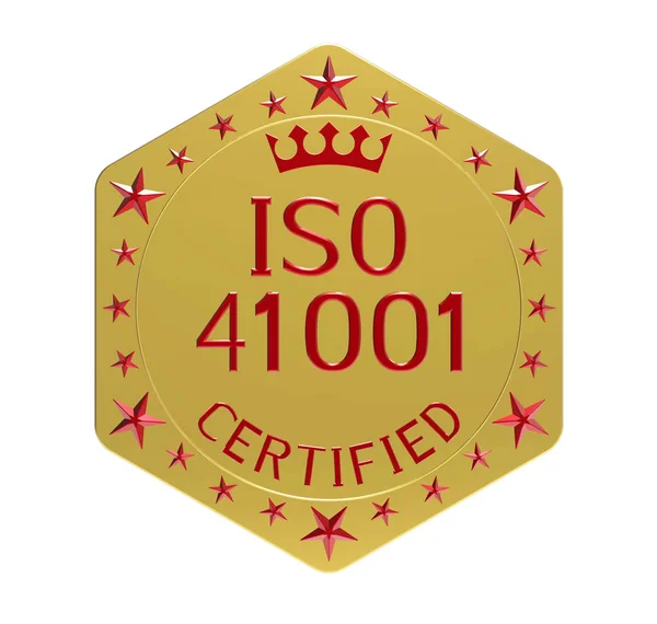 Iso 41001 Standard Sistema Gestione Delle Strutture Rendering Isolato Bianco — Foto Stock