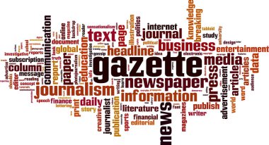 Gazete kelime bulutu kavramı. Vektör çizim