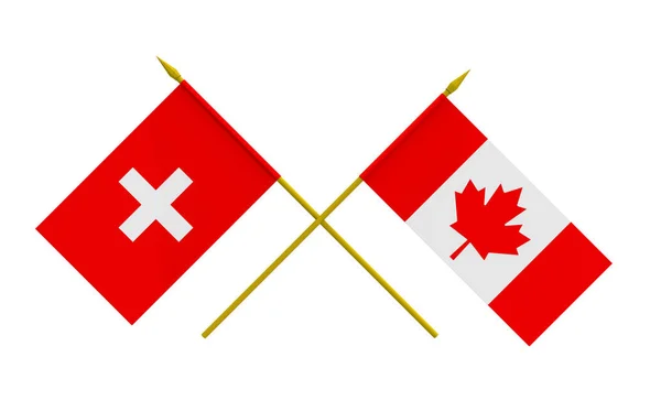 旗子, 加拿大和瑞士 — 图库照片
