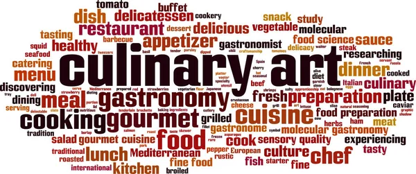 Culinary Art Word Cloud Concept Vector Illustration — Stock Vector