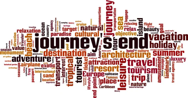 Journey End Word Cloud Concept Vectorillustratie — Stockvector