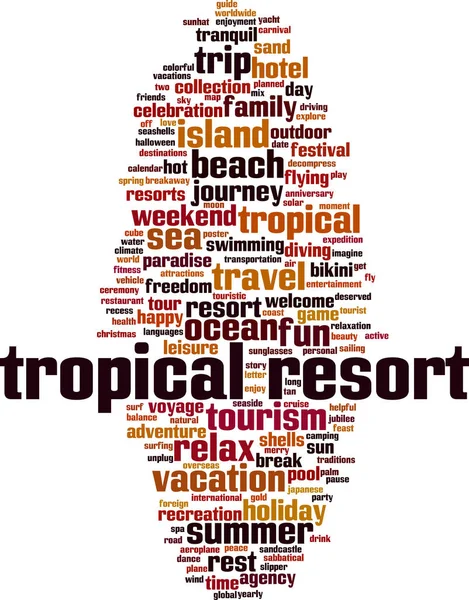 Concepto Nube Palabras Resort Tropical Ilustración Vectorial — Archivo Imágenes Vectoriales