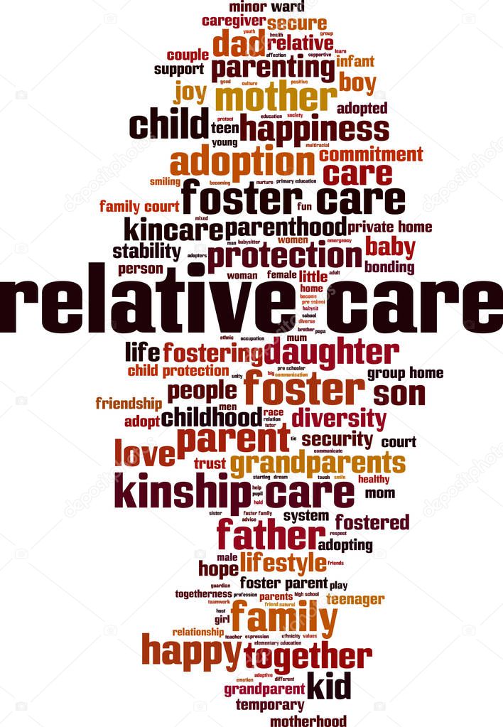 Relative care word cloud concept. Vector illustration