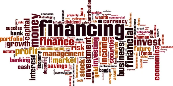 Finanziamento Concetto Word Cloud Illustrazione Vettoriale — Vettoriale Stock