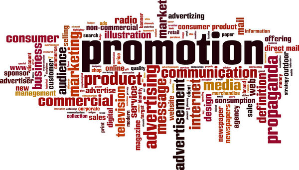 Promotion word cloud concept. Vector illustration