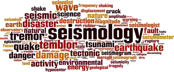 Concepto Nube Palabras Sismología Ilustración Vectorial — Archivo Imágenes Vectoriales