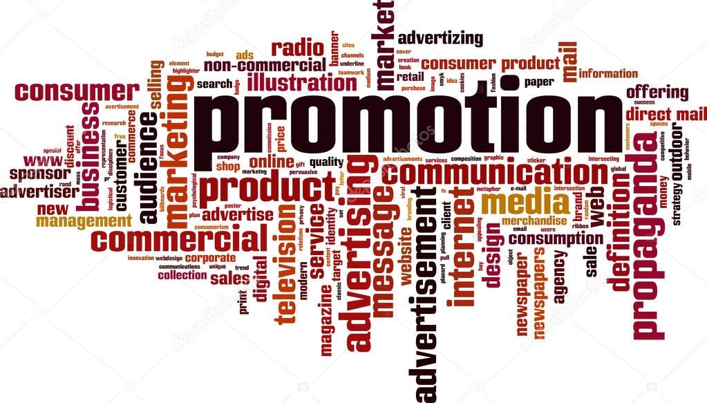 Promotion word cloud concept. Vector illustration