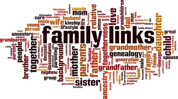 家族のリンク単語雲概念 ベクトル図 — ストックベクタ