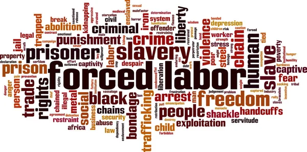 Tvingade Labor Word Cloud Konceptet Vektorillustration — Stock vektor