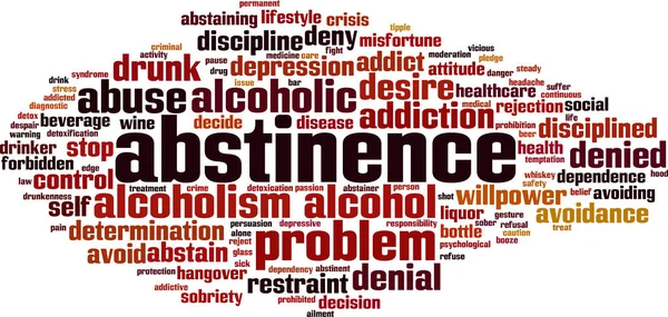 Abstinência Conceito Nuvem Palavras Ilustração Vetorial —  Vetores de Stock