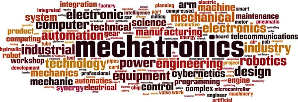 Meccatronica Parola Concetto Nube Illustrazione Vettoriale — Vettoriale Stock