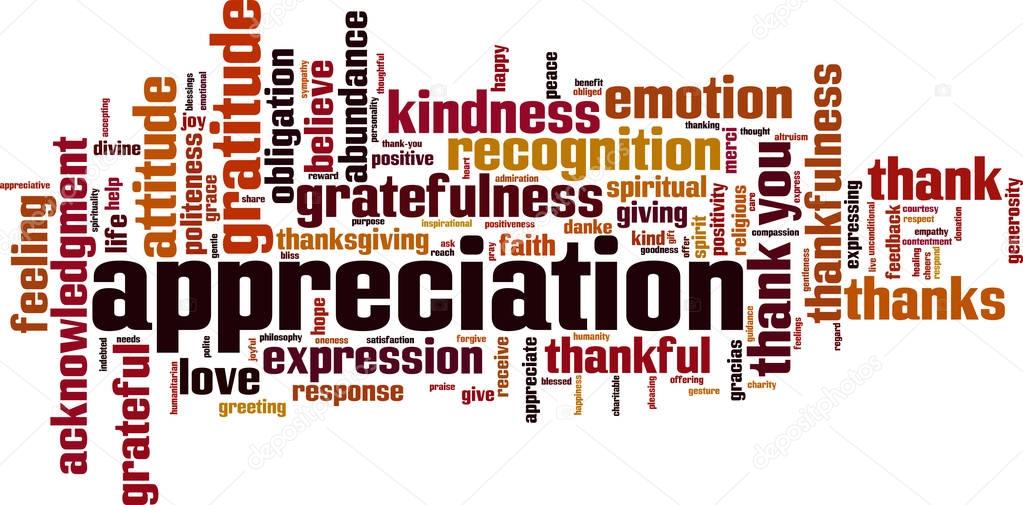 Appreciation Word Cloud Concept Vector Illustration — Stock Vector