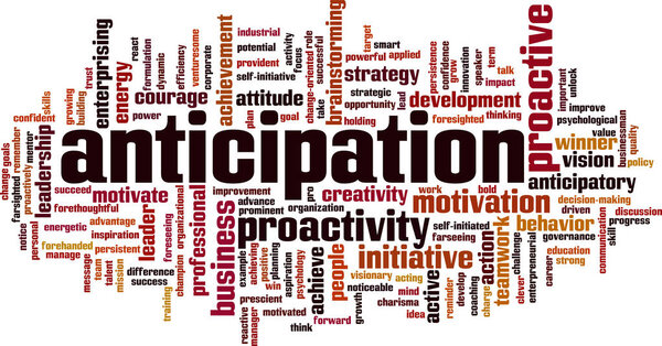 Anticipation word cloud concept. Vector illustration