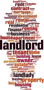 Ev sahibi kelime bulutu kavramı. Vektör çizim