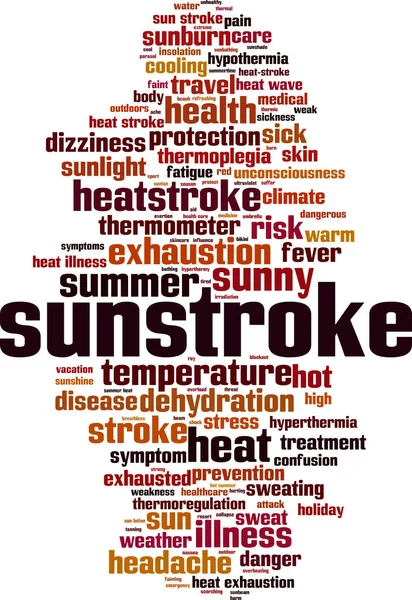 Conceito Nuvem Palavras Sunstroke Ilustração Vetorial —  Vetores de Stock