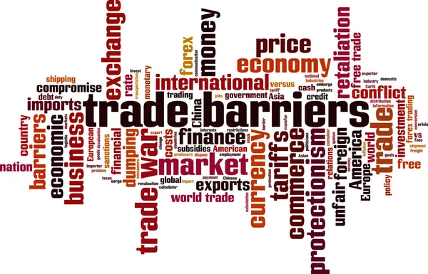 Trade Barriers Word Cloud Concept Vector Illustration — Stock Vector