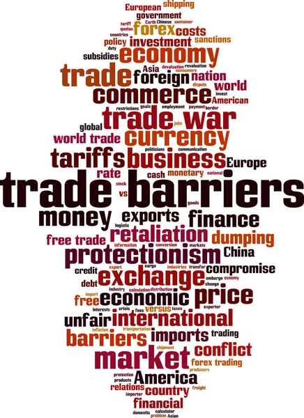 Trade Barriers Word Cloud Concept Vector Illustration — Stock Vector