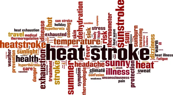Heat Stroke Word Cloud Concept Vector Illustration — Stock Vector