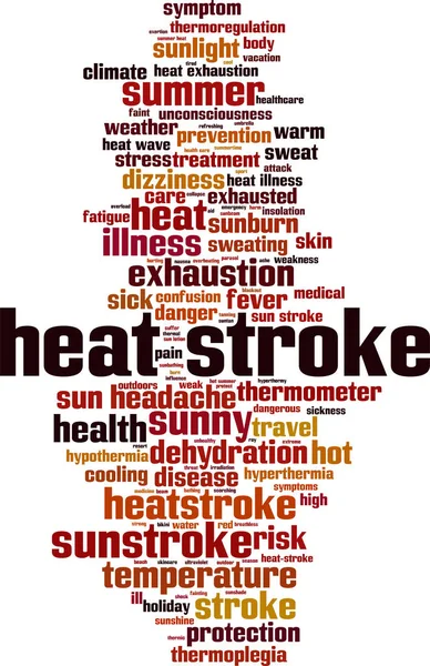 Heat Stroke Word Cloud Concept Vector Illustration — Stock Vector