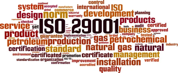 Iso 29001 字云概念 矢量插图 — 图库矢量图片