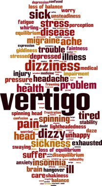 Vertigo kelime bulutu kavramı. Vektör çizim