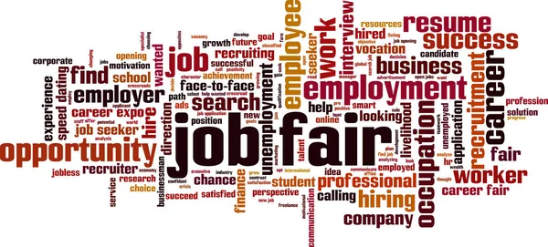 Job Fair Parola Concetto Nube Illustrazione Vettoriale — Vettoriale Stock