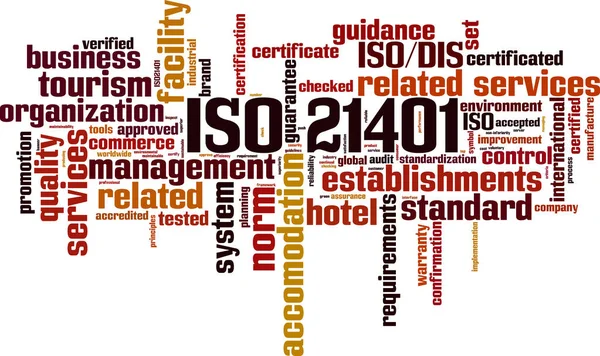 Iso 21401 Word Cloud Concept Vector Illustration — Stock Vector