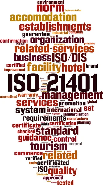 Iso 21401 Word Cloud Concept Vector Illustration — Stock Vector