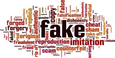 Sahte kelime bulutu kavramı. Vektör çizim