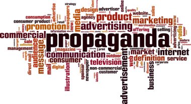 Propaganda kelime bulutu kavramı. Vektör çizim