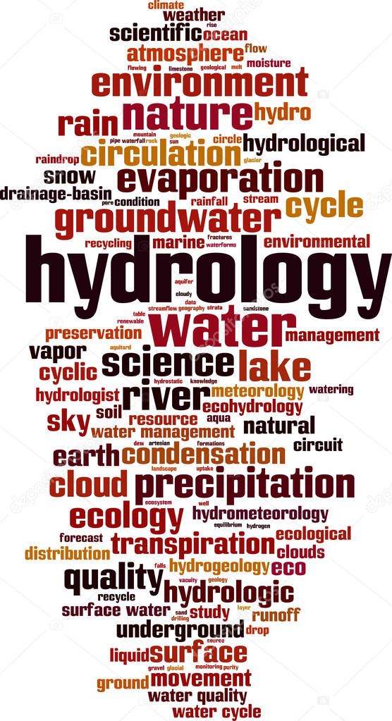 Hydrology word cloud concept. Vector illustration