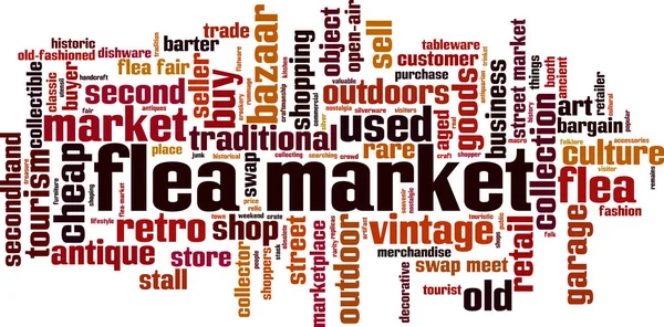 Loppmarknad Word Cloud Konceptet Vektorillustration — Stock vektor