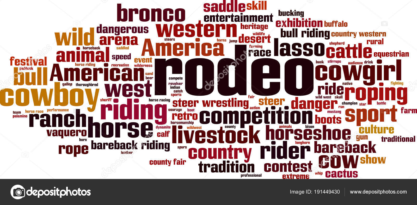 Rodeo Wort Wolke Konzept Vektorillustration Stock-Vektorbild von ...