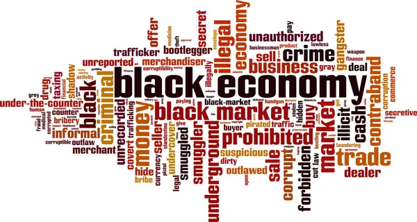 Conceito Nuvem Palavras Economia Negra Ilustração Vetorial — Vetor de Stock