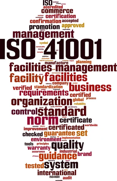 Iso 41001 Word Cloud Concept Vector Illustration — Stock Vector