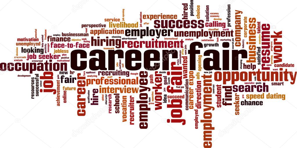 Career fair word cloud concept. Vector illustration