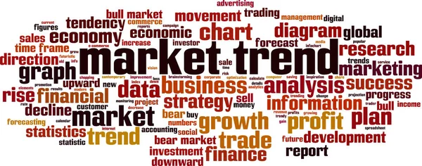 Market Trend Word Cloud Concept Vector Illustration — Stock Vector