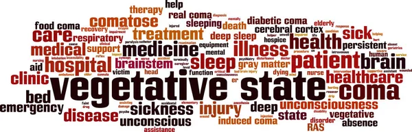 Vegetative State Word Cloud Concept Vector Illustration — Stock Vector