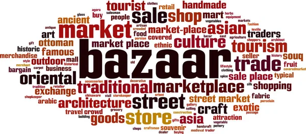 Bazaar Word Cloud Konceptet Vektorillustration — Stock vektor