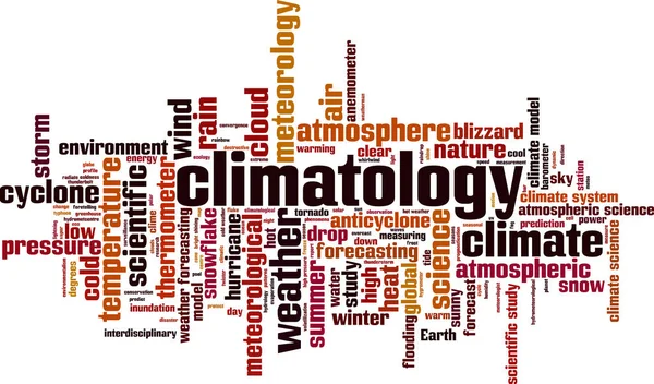 Klimatologie Wort Wolke Konzept Vektorillustration — Stockvektor