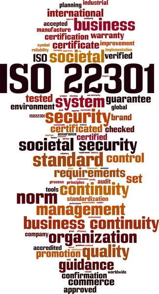 Iso 22301 Word Cloud Concept Vector Illustration — Stock Vector