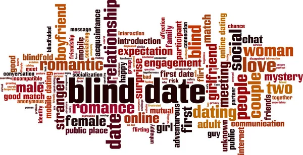 Blind Date Word Cloud Concept Collage Made Words Blind Date — Stock Vector