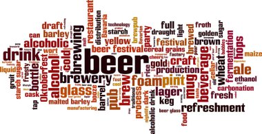 Beer word cloud concept. Collage made of words about beer. Vector illustration  clipart