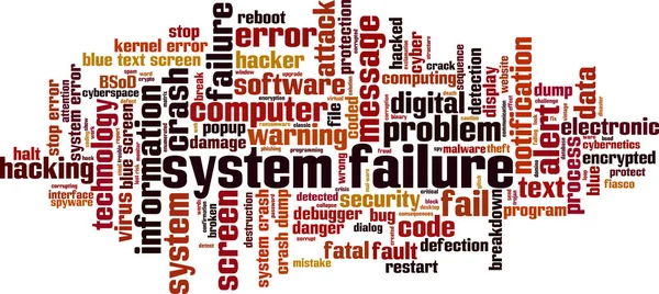 System Failure Word Cloud Concept Collage Made Words System Failure — Stock Vector