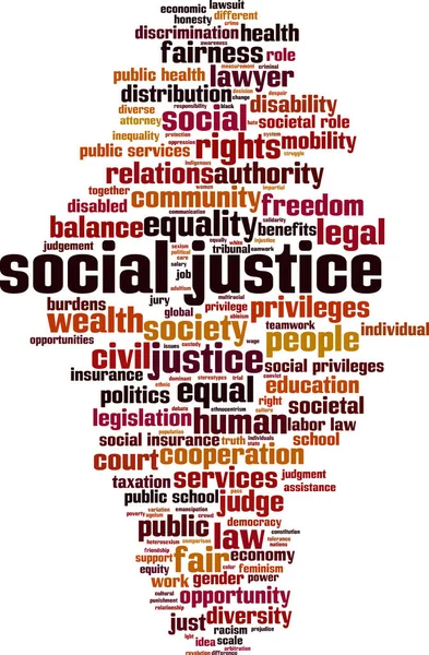 Slovo Sociální Spravedlnosti Cloud Koláž Složená Slov Sociální Spravedlnosti Vektorová — Stockový vektor