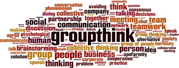 Koncept Groupthink Word Cloud Koláž Složená Slov Skupinovém Myšlení Vektorová — Stockový vektor