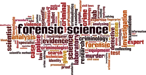 Știința Criminalistică Cuvânt Nor Concept Colaj Format Din Cuvinte Despre — Vector de stoc