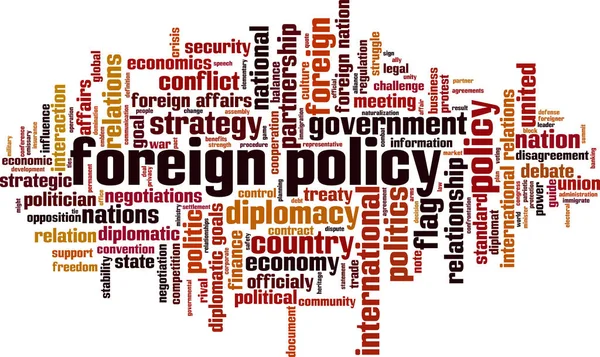 Foreign Policy Word Cloud Concept Collage Made Words Foreign Policy — Stock Vector